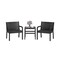 3 Piece Patio Furniture Set with 2 Modern Rattan Armchair and 25 Inch Squire Side Table-Black